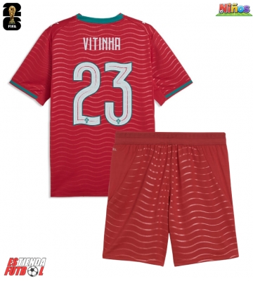 Portugal Vitinha #23 Primera Equipación Niños Mundial 2026 Manga Corta (+ Pantalones cortos)